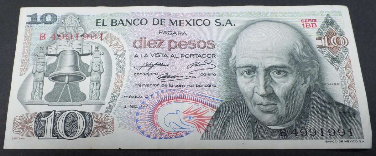 *R1 Auction* Mexico 10 Pesos 1971