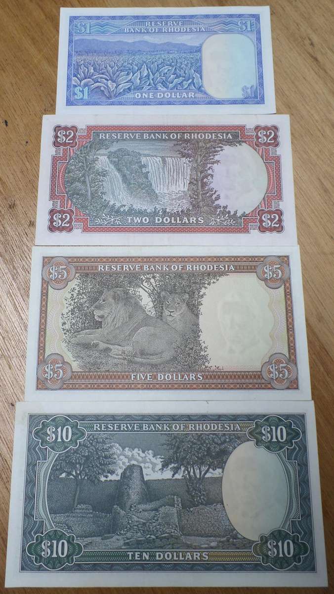 *R1 Auction* Rhodesia - Full set of notes all with Rhodes watermark