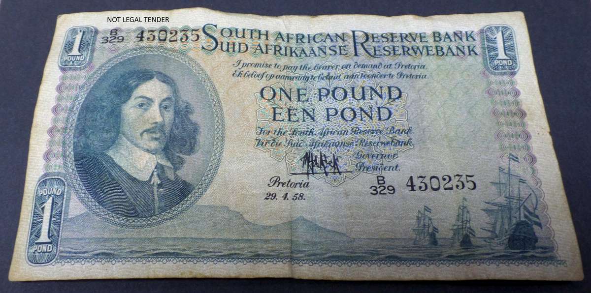 *R1 Auction* SA Union 1 Pound 1958 - Used condition