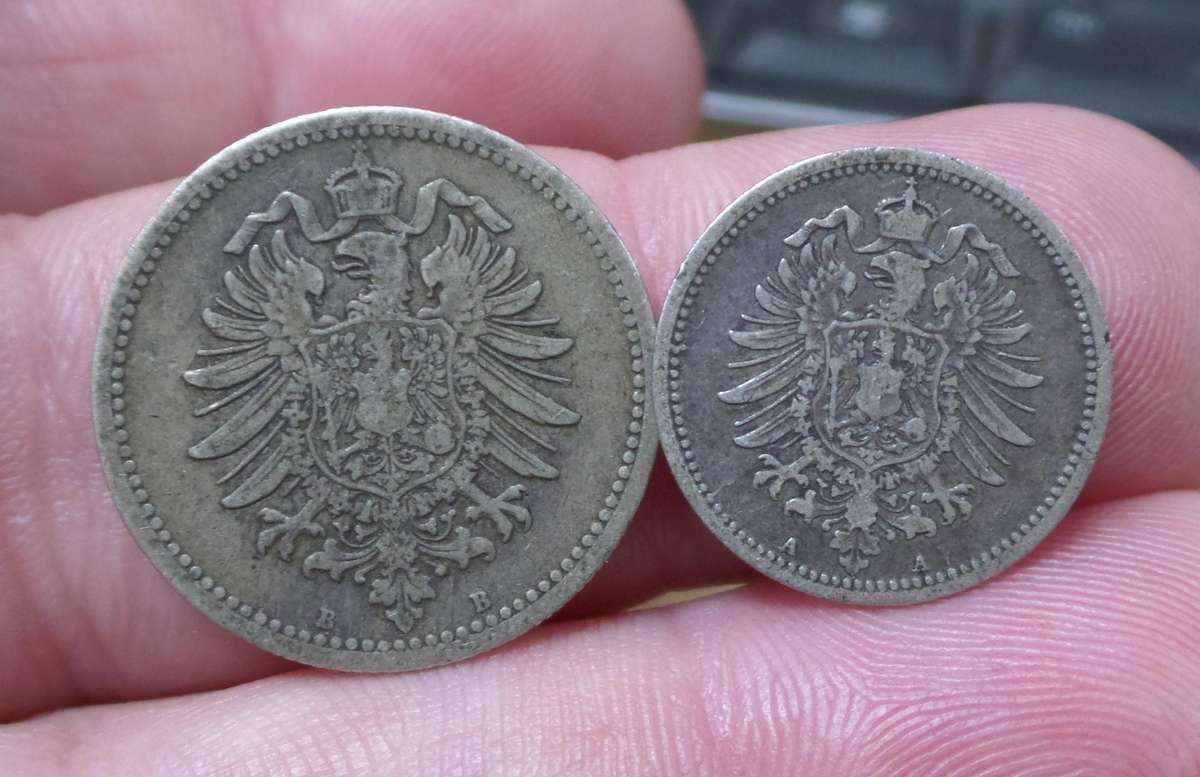 *R1 Auction* Germany 20 & 50 Pfennig 1870's