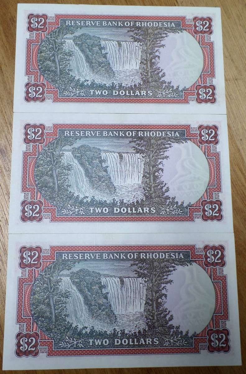 3x Rhodesia 2 Dollars 1979 - UNC condition