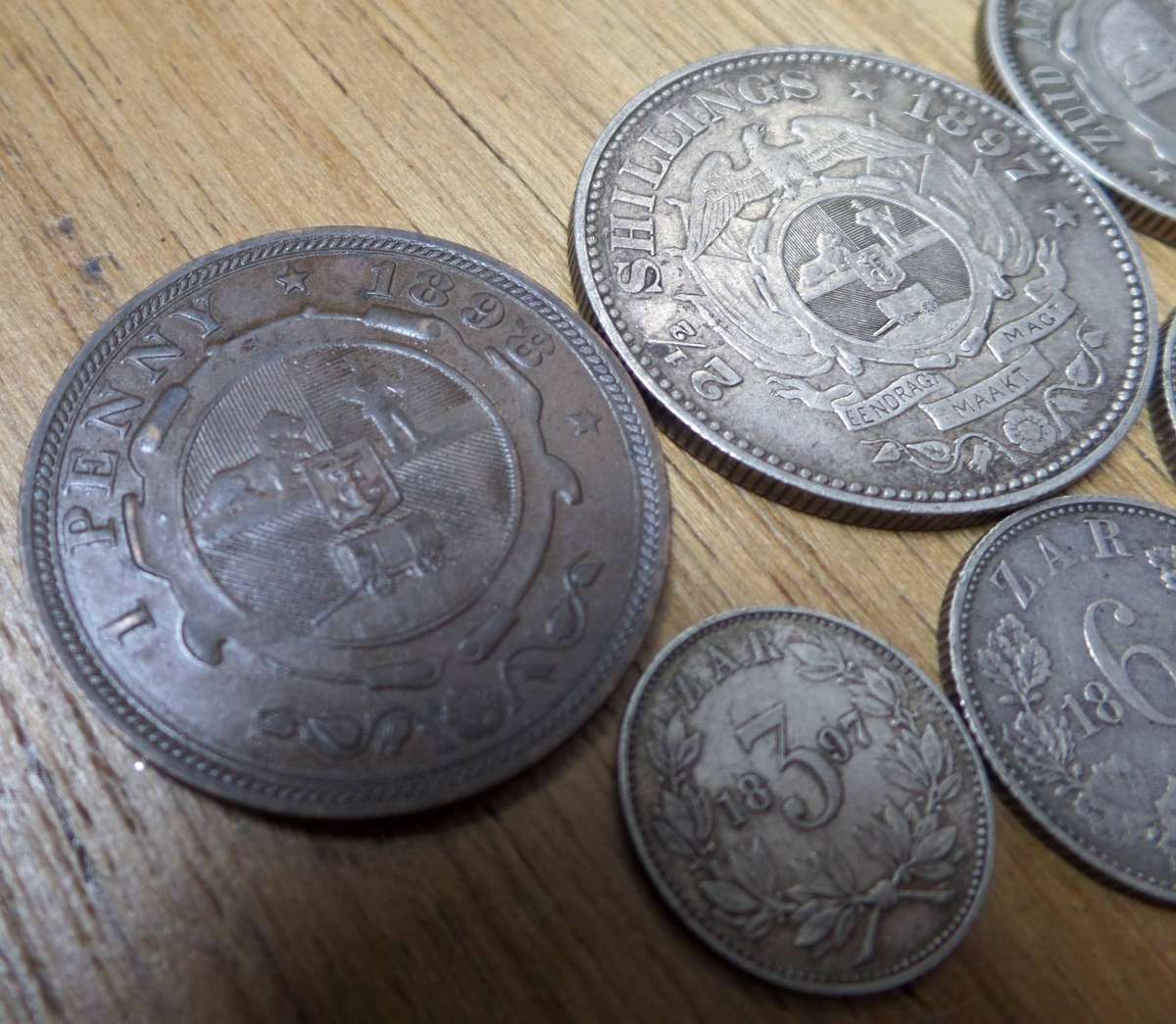 ZAR 1897 - Full set of silver coins with 1898 Penny