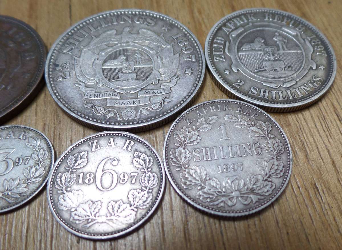 ZAR 1897 - Full set of silver coins with 1898 Penny
