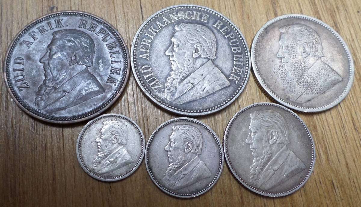 ZAR 1897 - Full set of silver coins with 1898 Penny