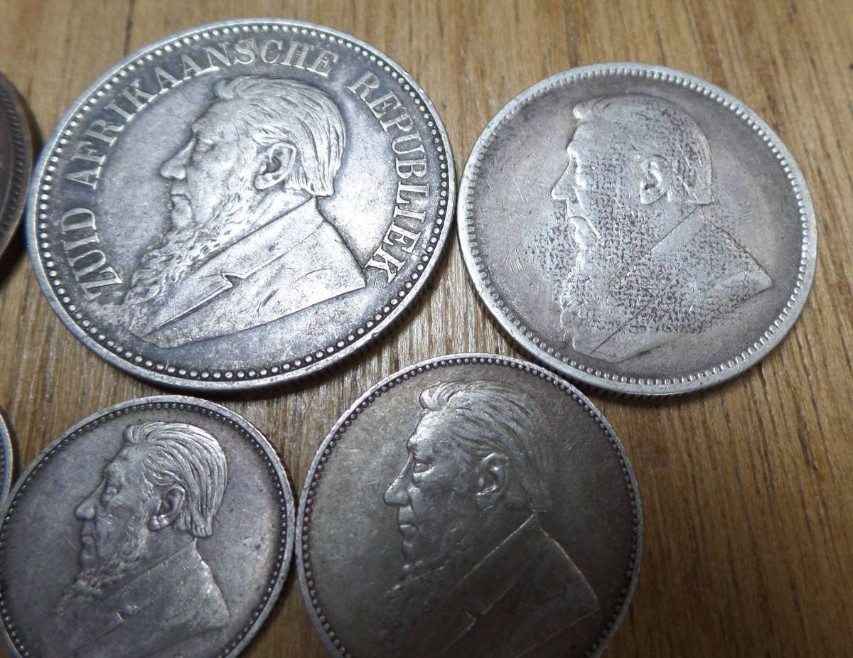 ZAR 1897 - Full set of silver coins with 1898 Penny