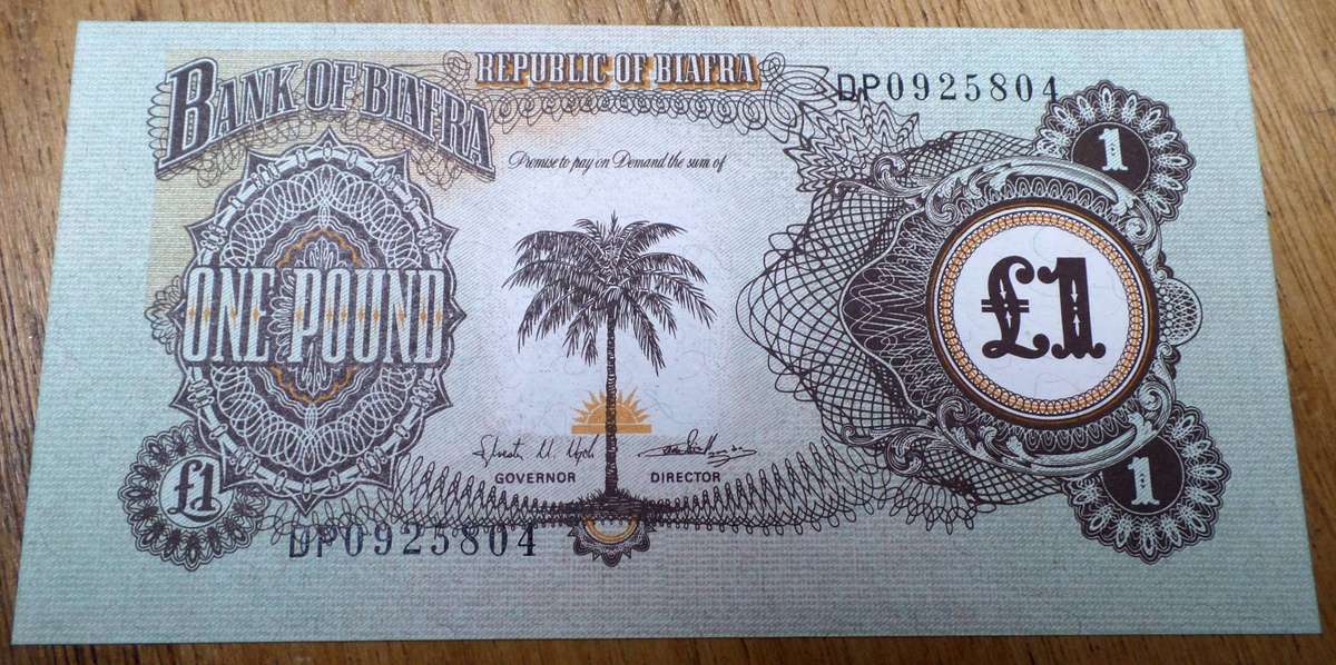Biafra 1 Pound 1969 - UNC condition