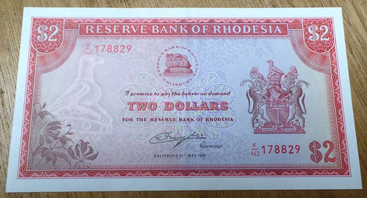 Rhodesia 2 Dollars 1979 - EF condition