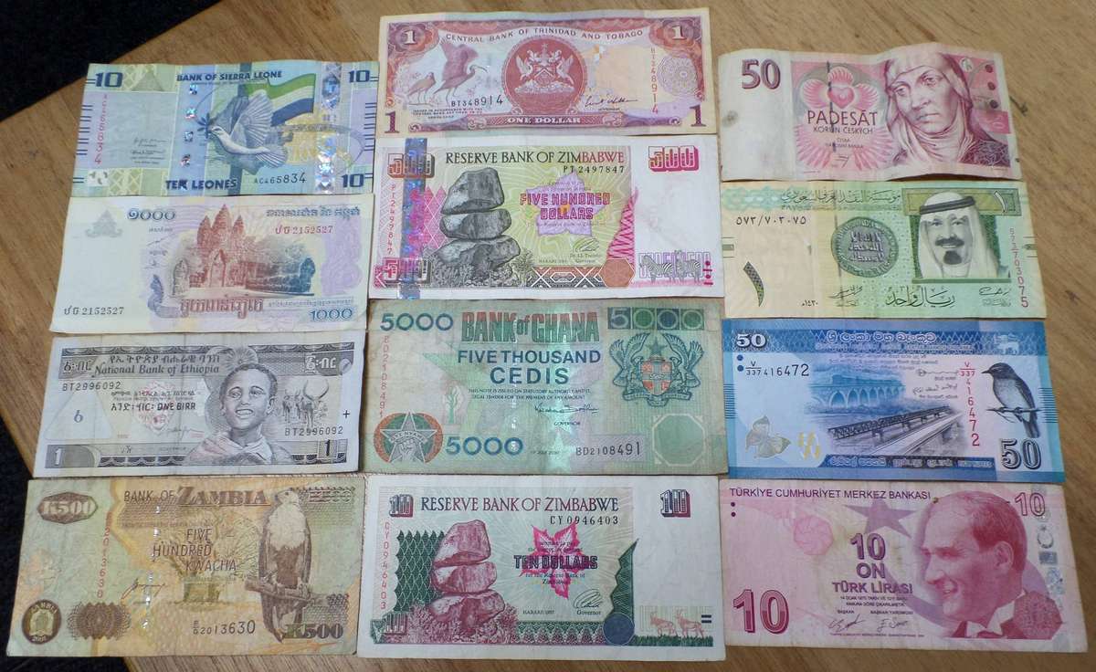 Lot of 12 International bank notes