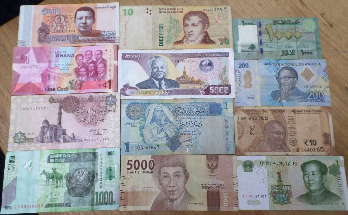 Lot of 12 International bank notes
