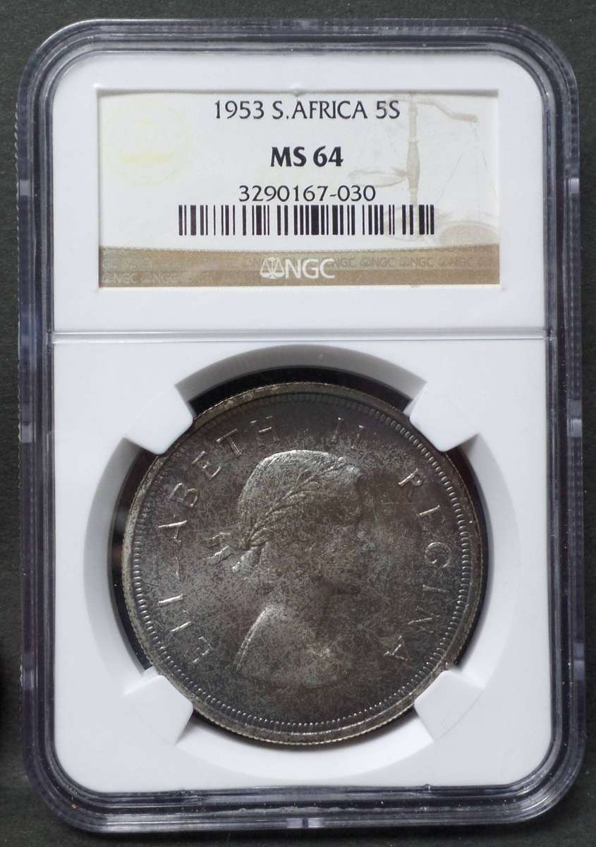 SA Union 5 Shillings 1953 - NGC MS64