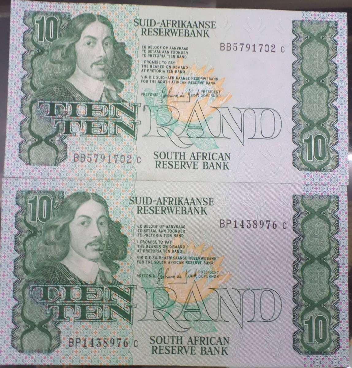 *R1 Auction* RSA - R128 worth of notes 1980's G de Kock 3rd issue - Great condition