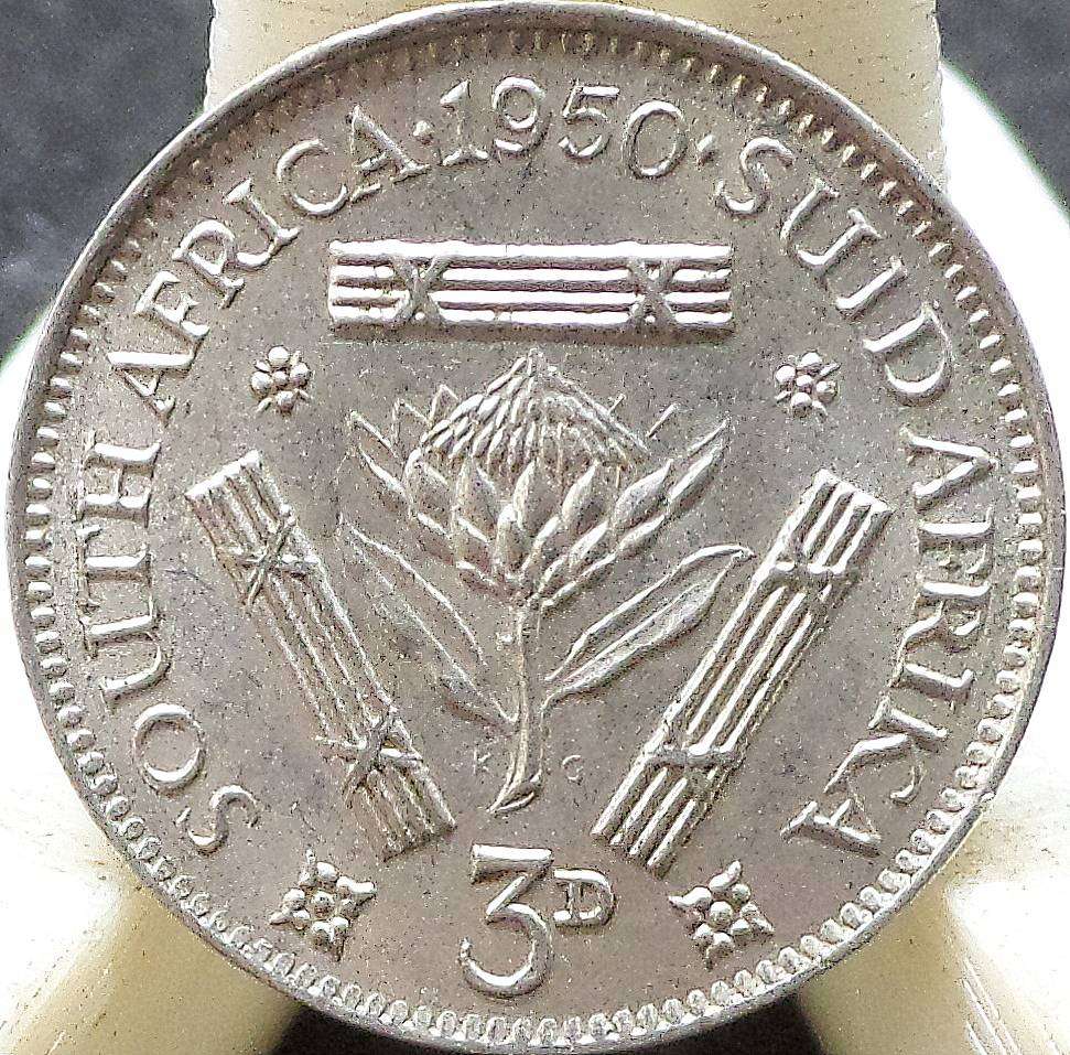 SA Union 3 Pence 1950 - Great condition