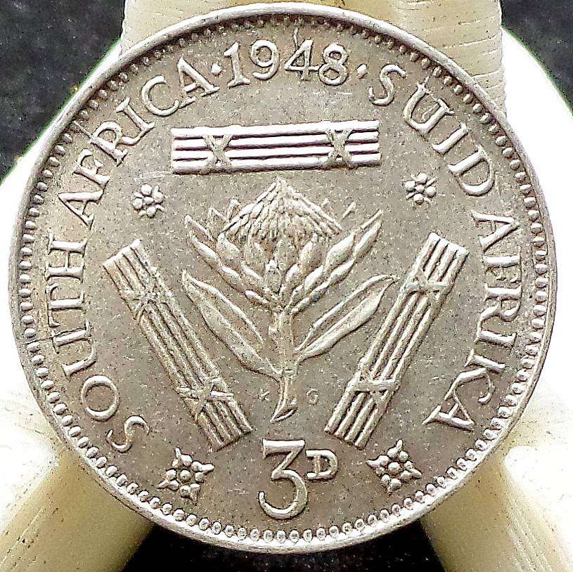 SA Union 3 Pence 1948 - aUNC condition