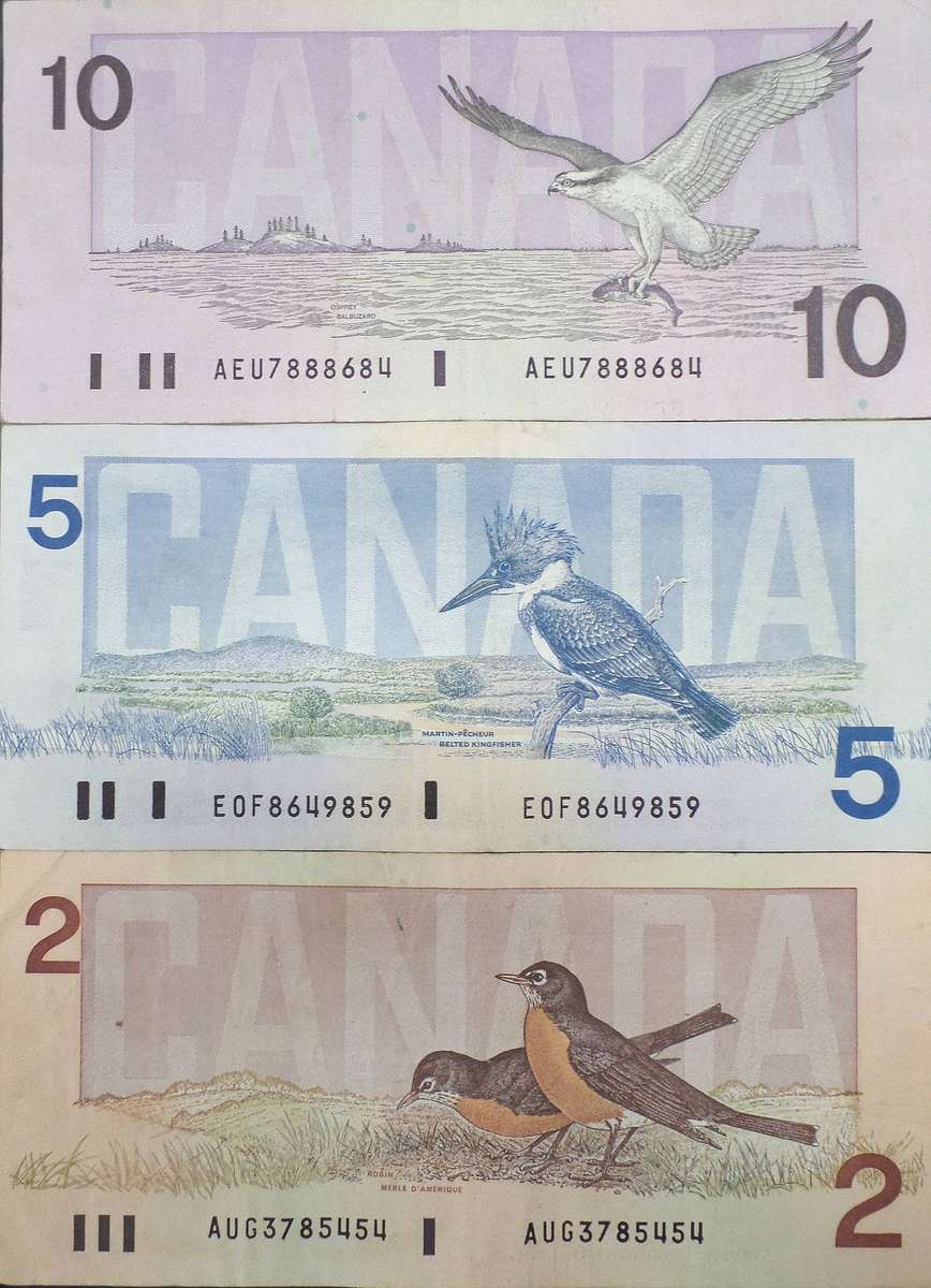 Canada 2,5,10 Dollars late 1980's