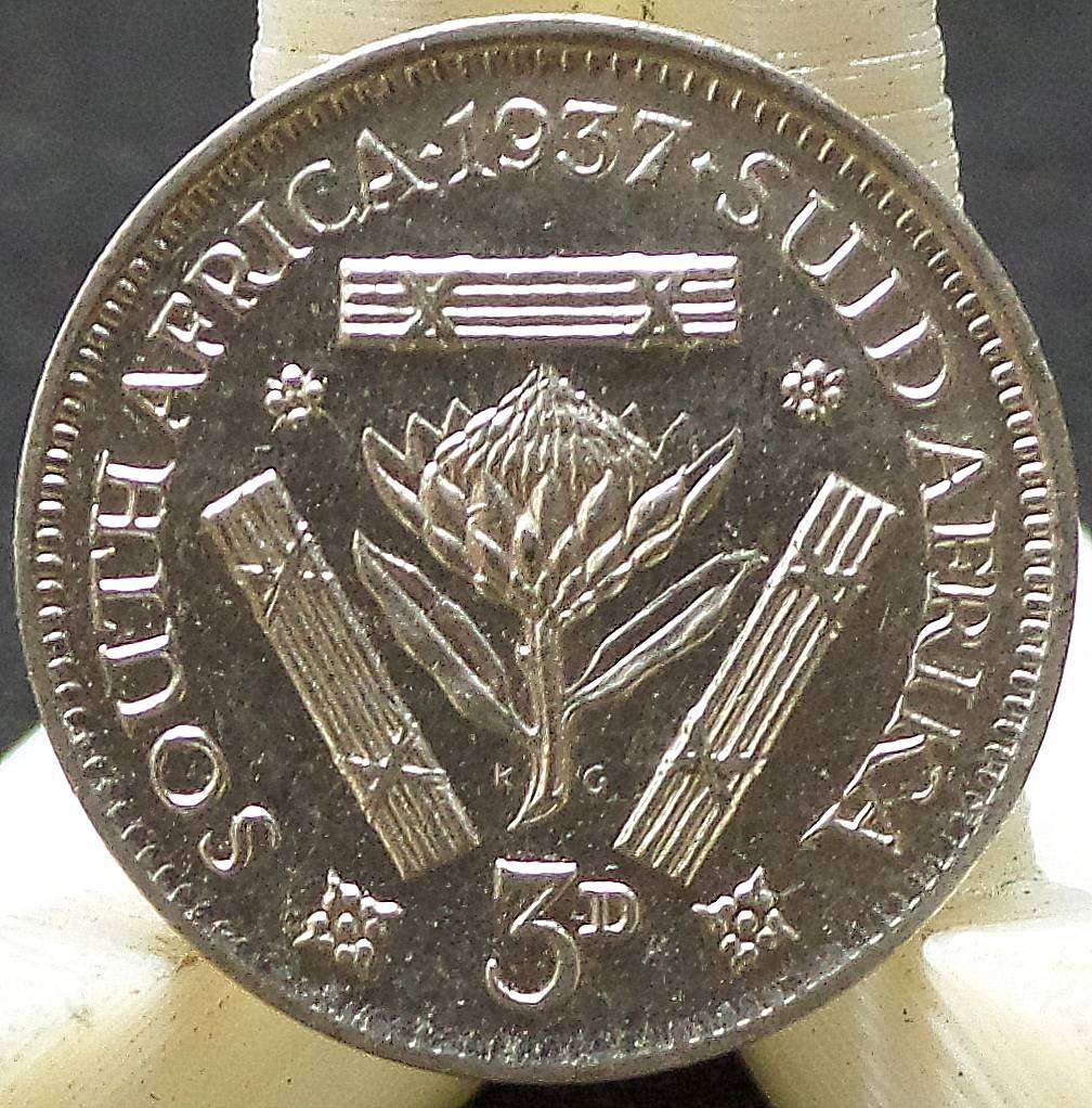 SA Union 3 Pence 1937 - Great condition