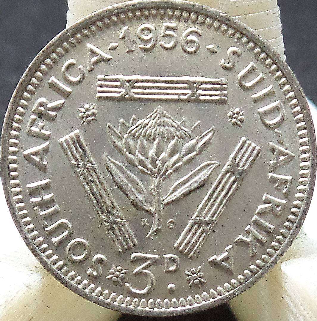 SA Union 3 Pence 1956 - aUNC condition