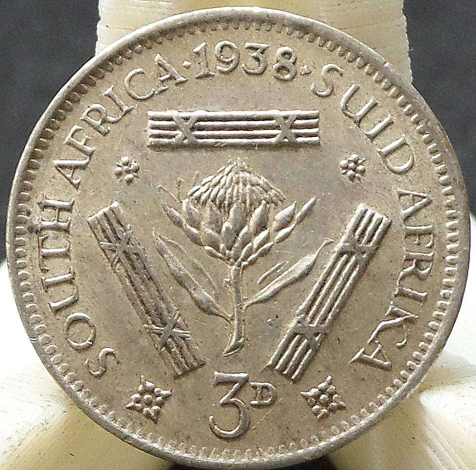SA Union 3 Pence 1938 - Nice condition