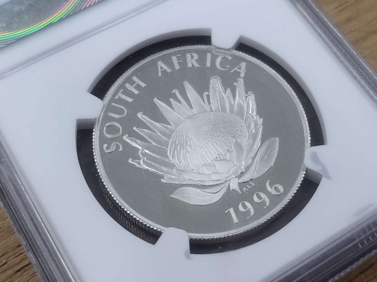 RSA 1996 Silver One Rand: Constitution - NGC PF70 Ultra Cameo: Top Pop - Low Mintage: 2931