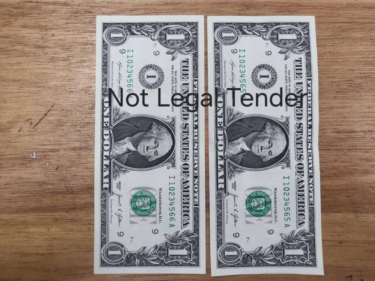 US Dollar Note Sequel Pair (2) : I102345656A-I0234566A - UNC