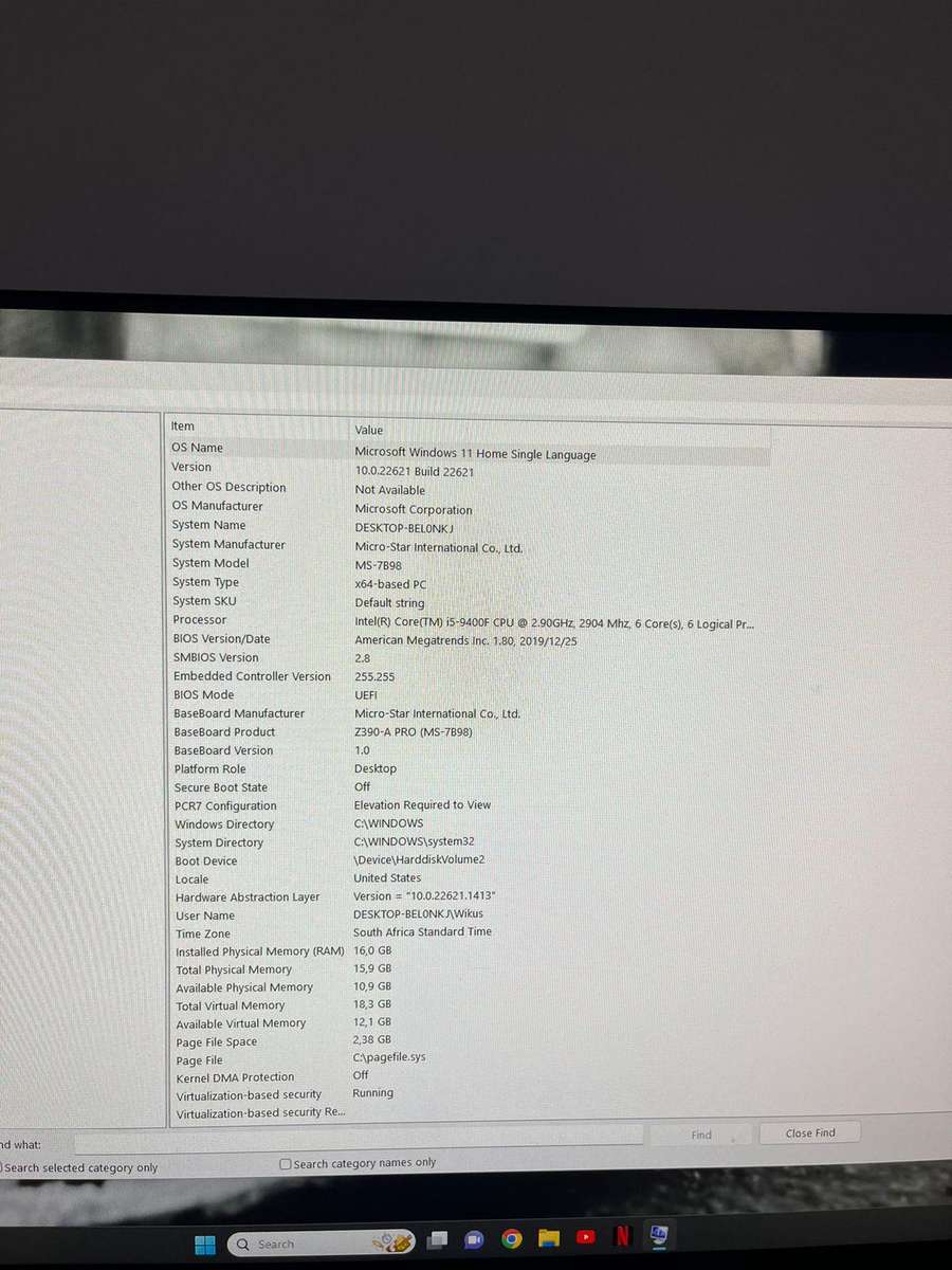 Intel Core i5-9400f / GTX 1050ti / 16GB RAM / 256GB SSD / 1.5TB HDD