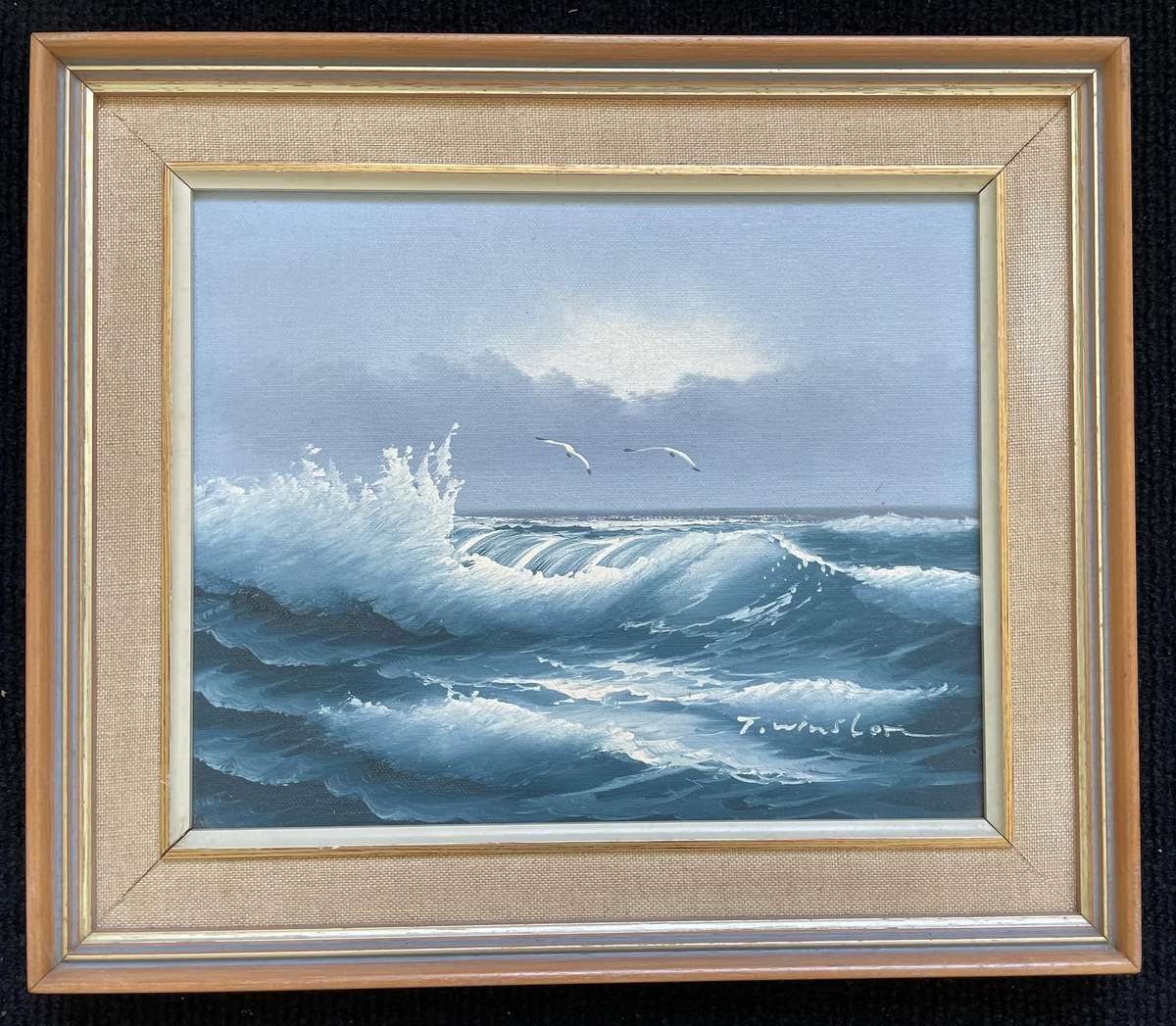 ORIGINAL WINSLOM - OIL ON BOARD SEA SCAPE