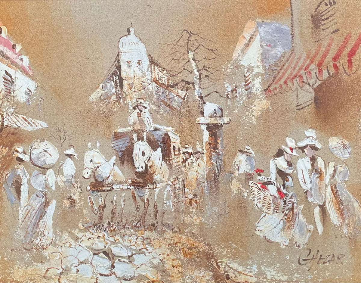 ORIGINAL BORIS CHEZAR (1913-2008) OIL/SAND PAINTING