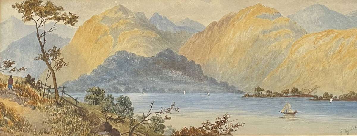 ORIGINAL STUNNING COLLECTABLE WATER COLOR - "SAIL BOATS" DATED 1876 SIGNED E. OGILVIE
