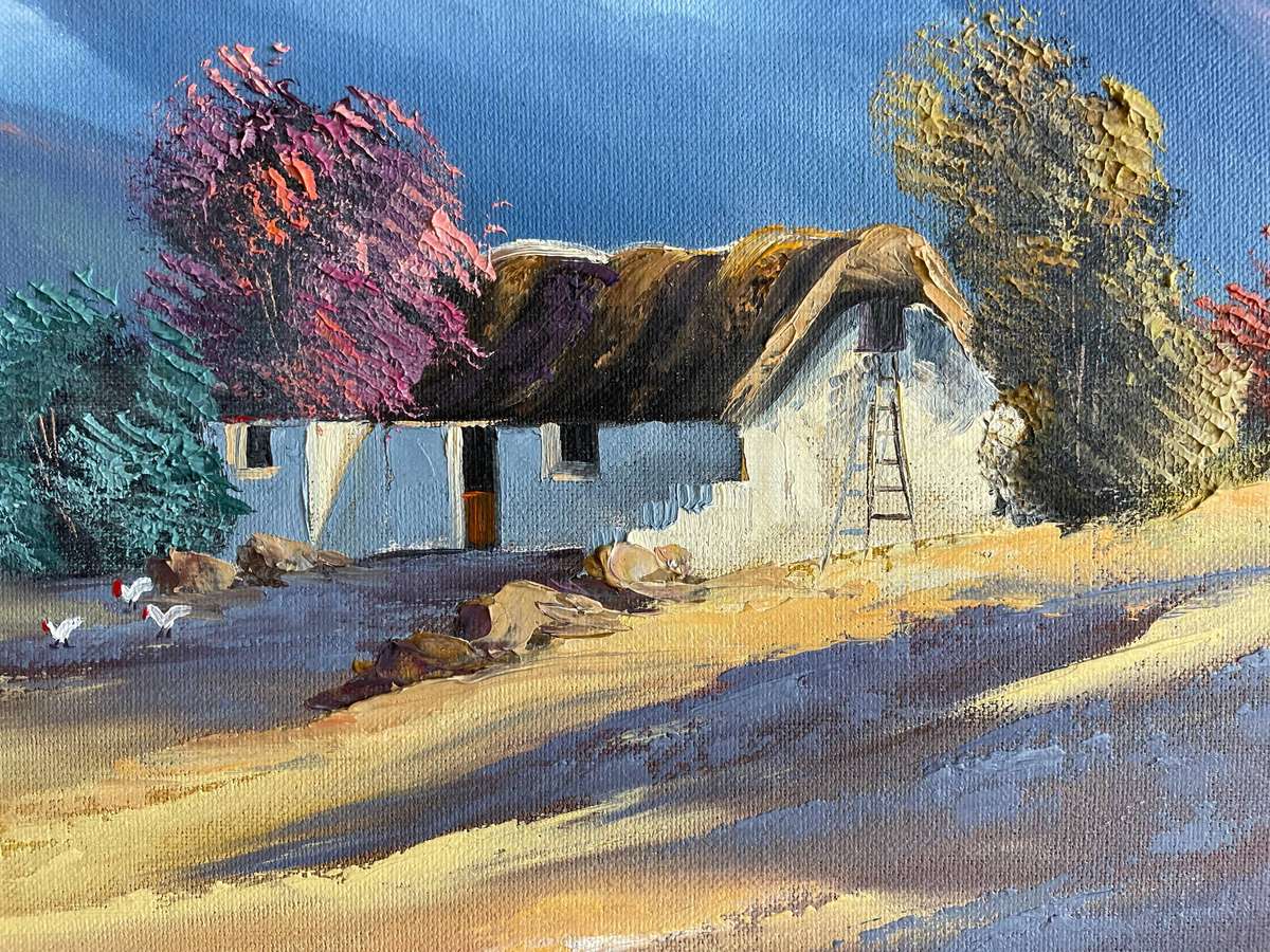 ORIGINAL EDELWEISS DIEDERICKS - OIL ON BOARD - "CAPE WINELANDS" 47.5CM X 62.5CM