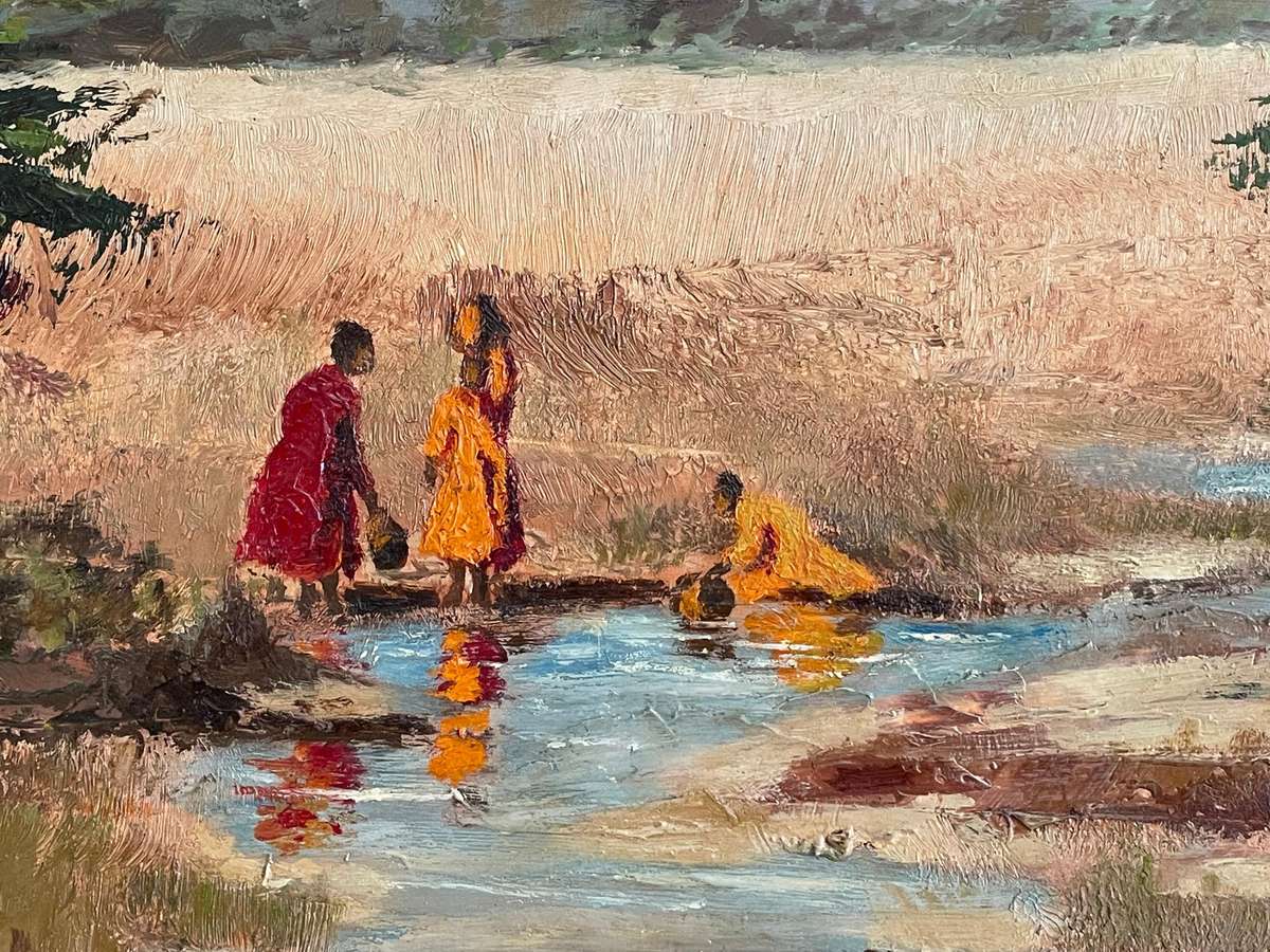 ORIGINAL OIL PAINTING ON BOARD OF ZULULAND