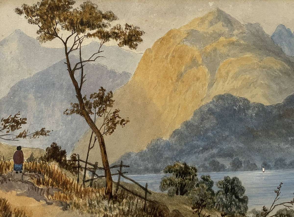 ORIGINAL STUNNING COLLECTABLE WATER COLOR - "SAIL BOATS" DATED 1876 SIGNED E. OGILVIE