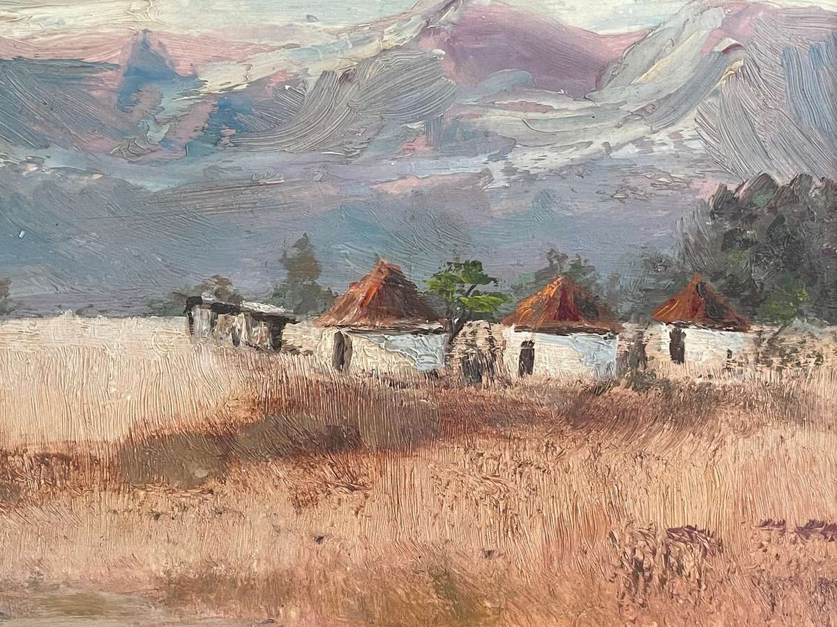 ORIGINAL OIL PAINTING ON BOARD OF ZULULAND