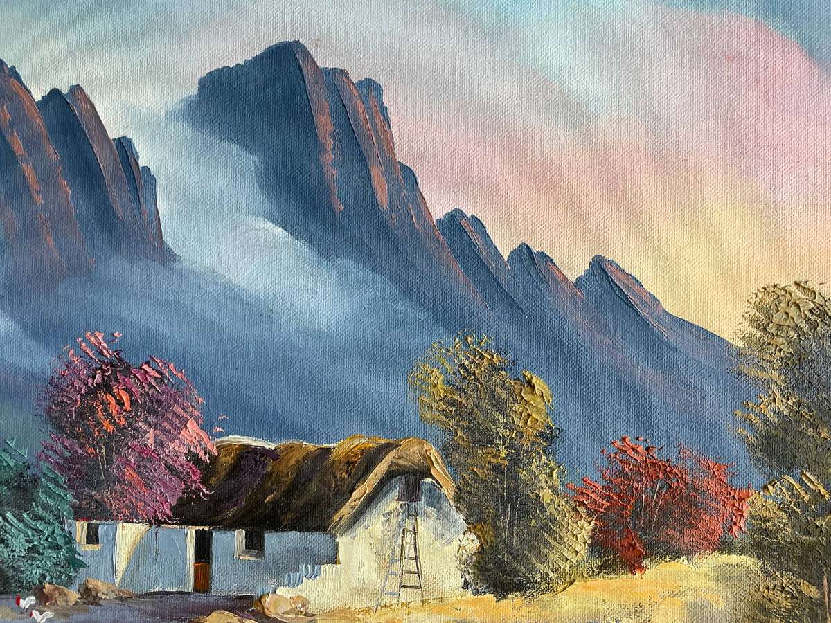 ORIGINAL EDELWEISS DIEDERICKS - OIL ON BOARD - "CAPE WINELANDS" 47.5CM X 62.5CM