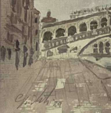 ORIGINAL TWO VENICE WATER COLOUR PAINTINGS - SIGNED AND DATED