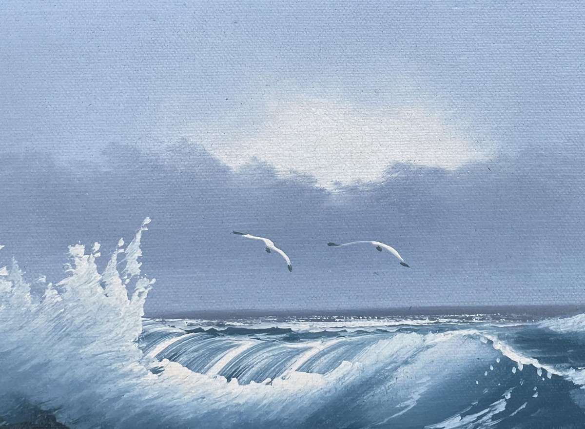 ORIGINAL WINSLOM - OIL ON BOARD SEA SCAPE
