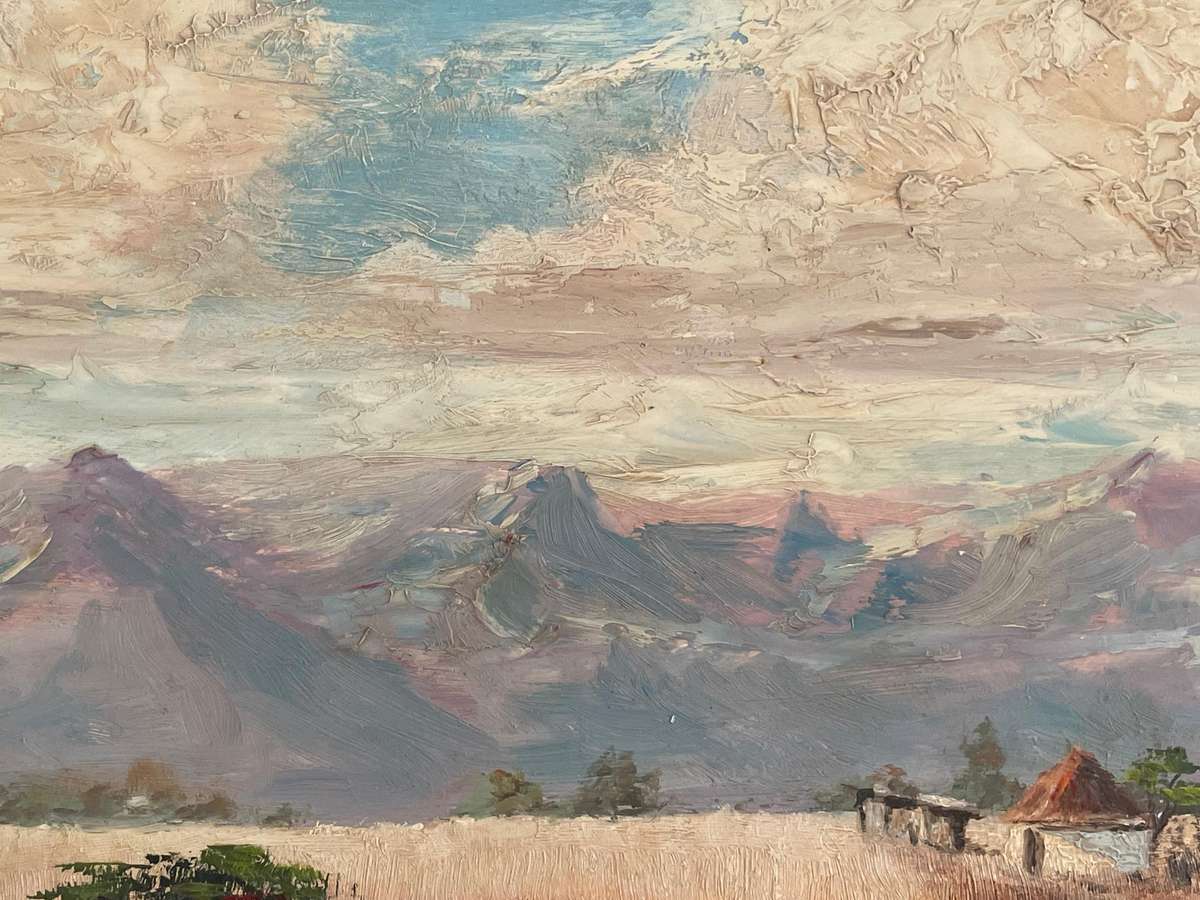 ORIGINAL OIL PAINTING ON BOARD OF ZULULAND