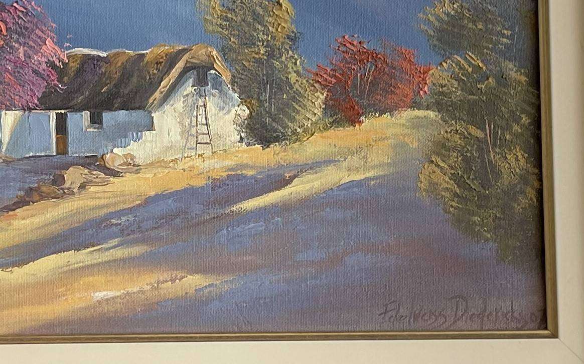 ORIGINAL EDELWEISS DIEDERICKS - OIL ON BOARD - "CAPE WINELANDS" 47.5CM X 62.5CM