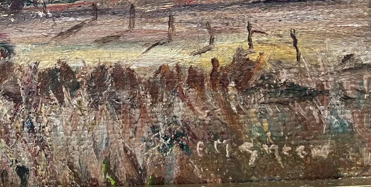 ORIGINAL - VINTAGE OIL ON BOARD SIGNED - MONT AUX SOURCES DRAKENSBERG ZULULAND