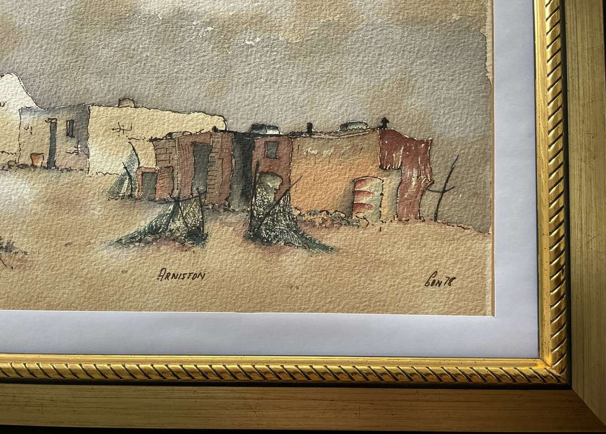 ORIGINAL ARNISTON HOUSES - WATER COLOUR - SIGNED AND DATED IN GOLD FRAME