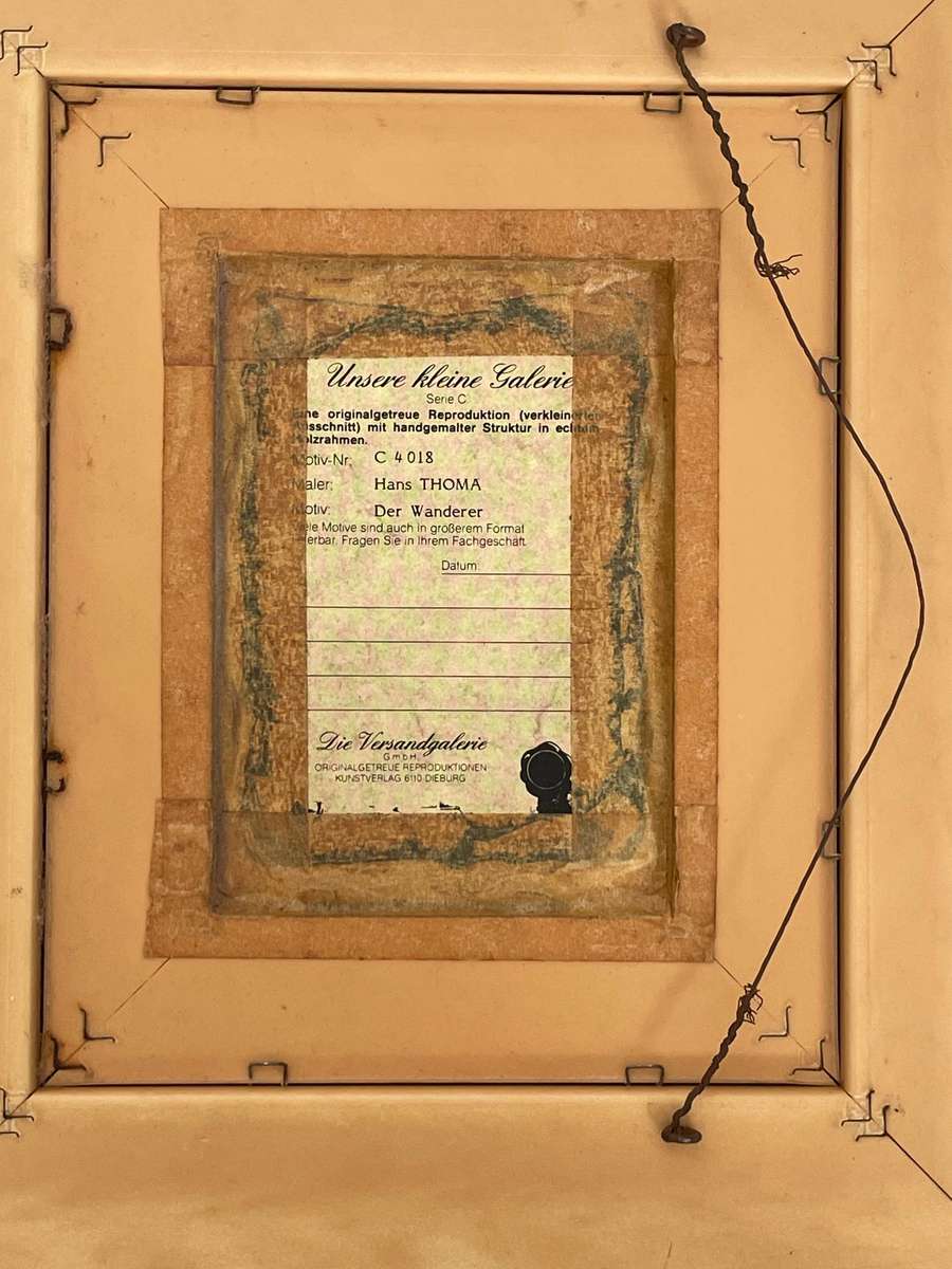 HANS THOMA - DER WANDERER - ORIGINAL GERMAN REPRODUCTION - CERTIFICATE ATTACHED