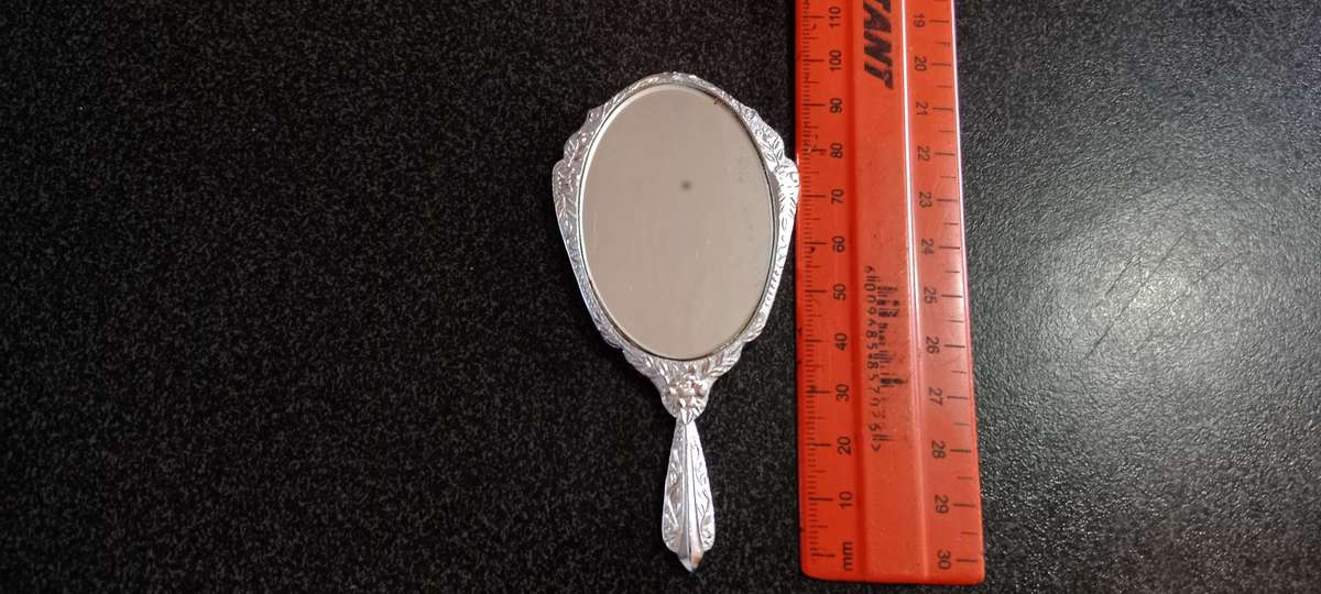 Antique collection mirror made of MOTHER of PEARL AND SILVER METAL YEARS