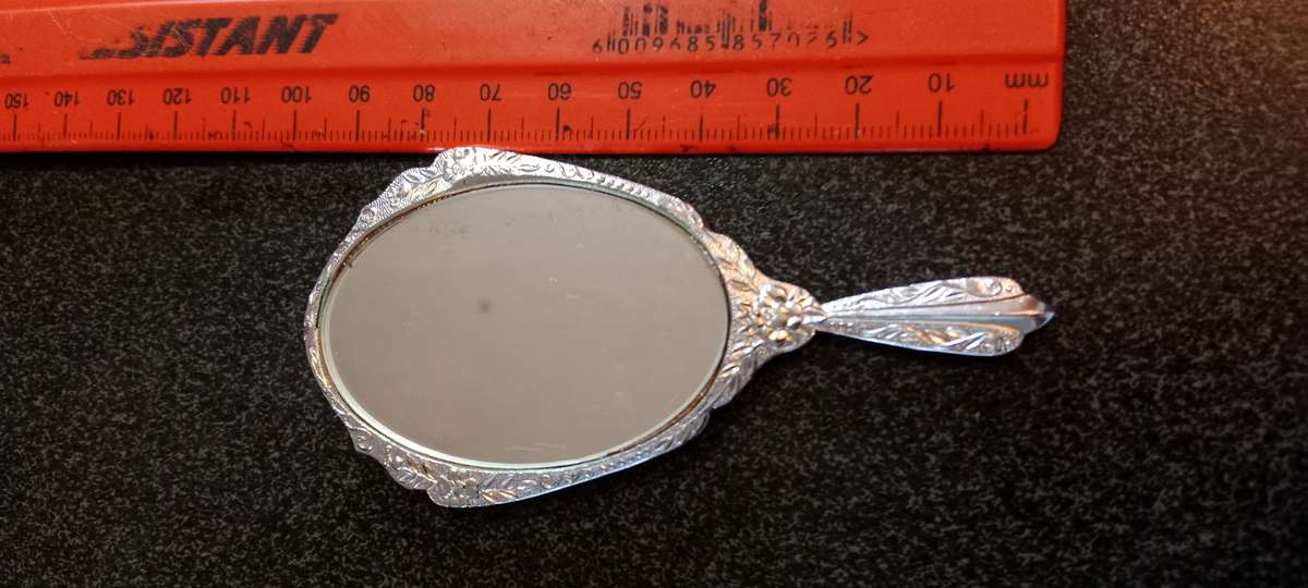 Antique collection mirror made of MOTHER of PEARL AND SILVER METAL YEARS