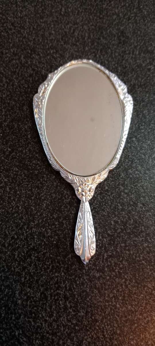 Antique collection mirror made of MOTHER of PEARL AND SILVER METAL YEARS