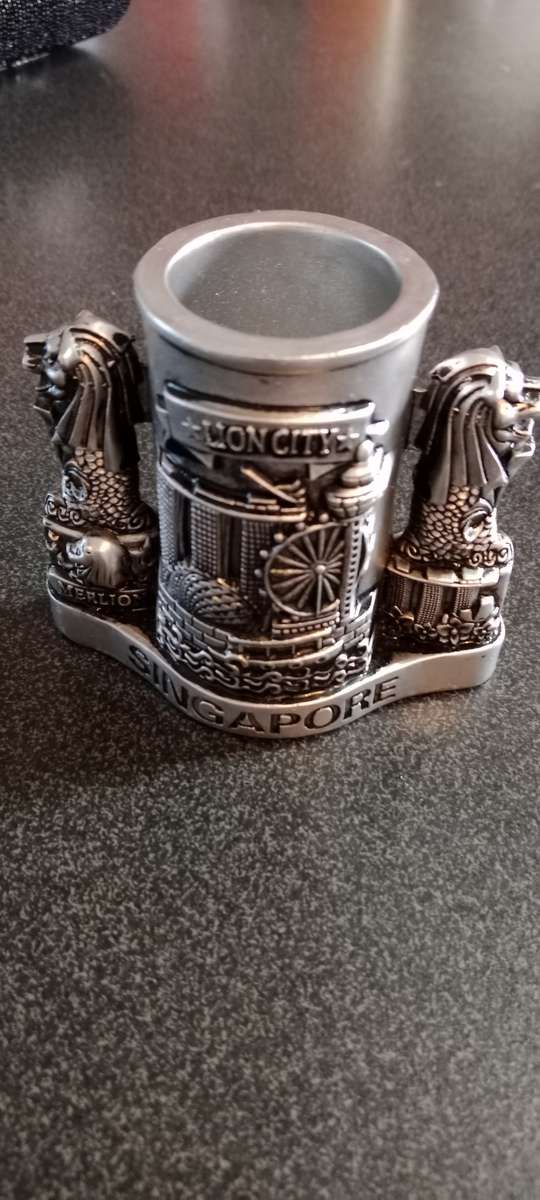 Singapore Souvenir Merlion toothpick, fork, fork stand