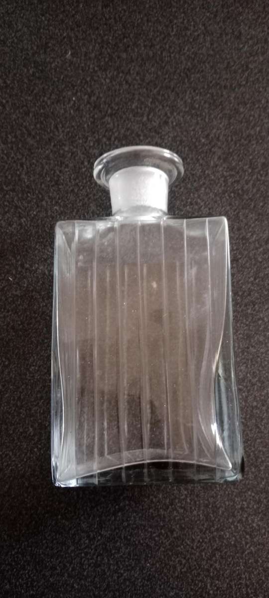 Vintage Square Clear Crystal Diamond Cut 10" Decanter