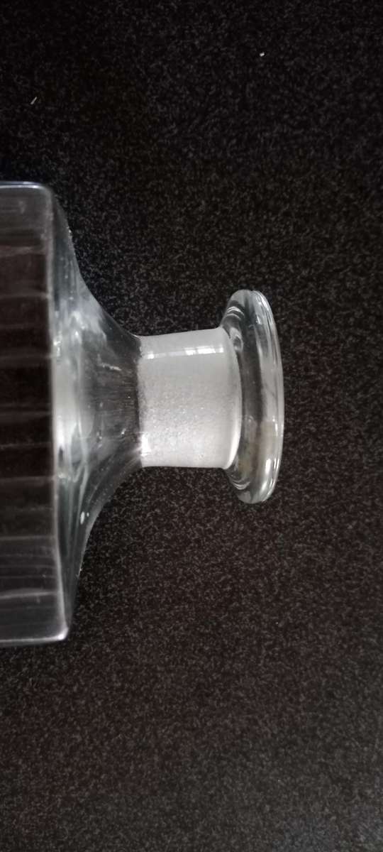 Vintage Square Clear Crystal Diamond Cut 10" Decanter