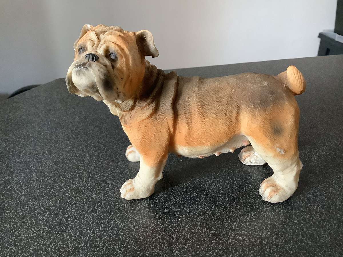 Vintage English Bulldog Statue Decor Art