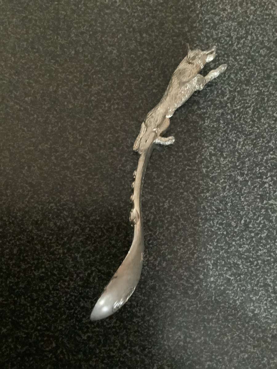 Vintage Pewter Dog Spoon