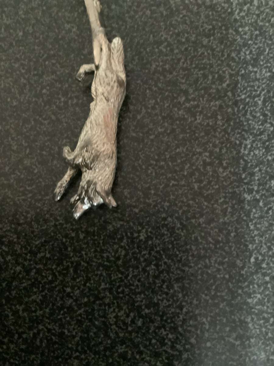 Vintage Pewter Dog Spoon