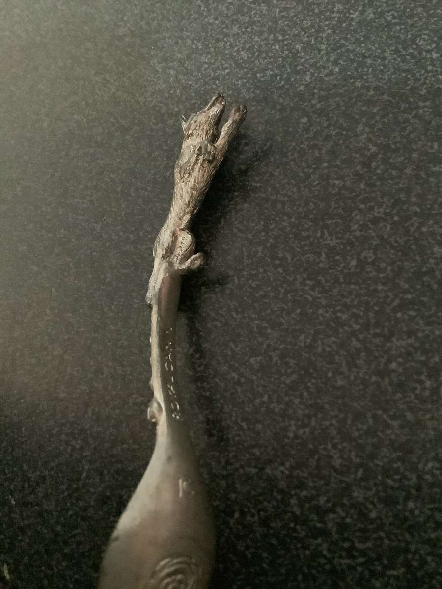 Vintage Pewter Dog Spoon