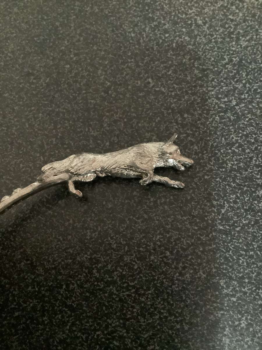 Vintage Pewter Dog Spoon